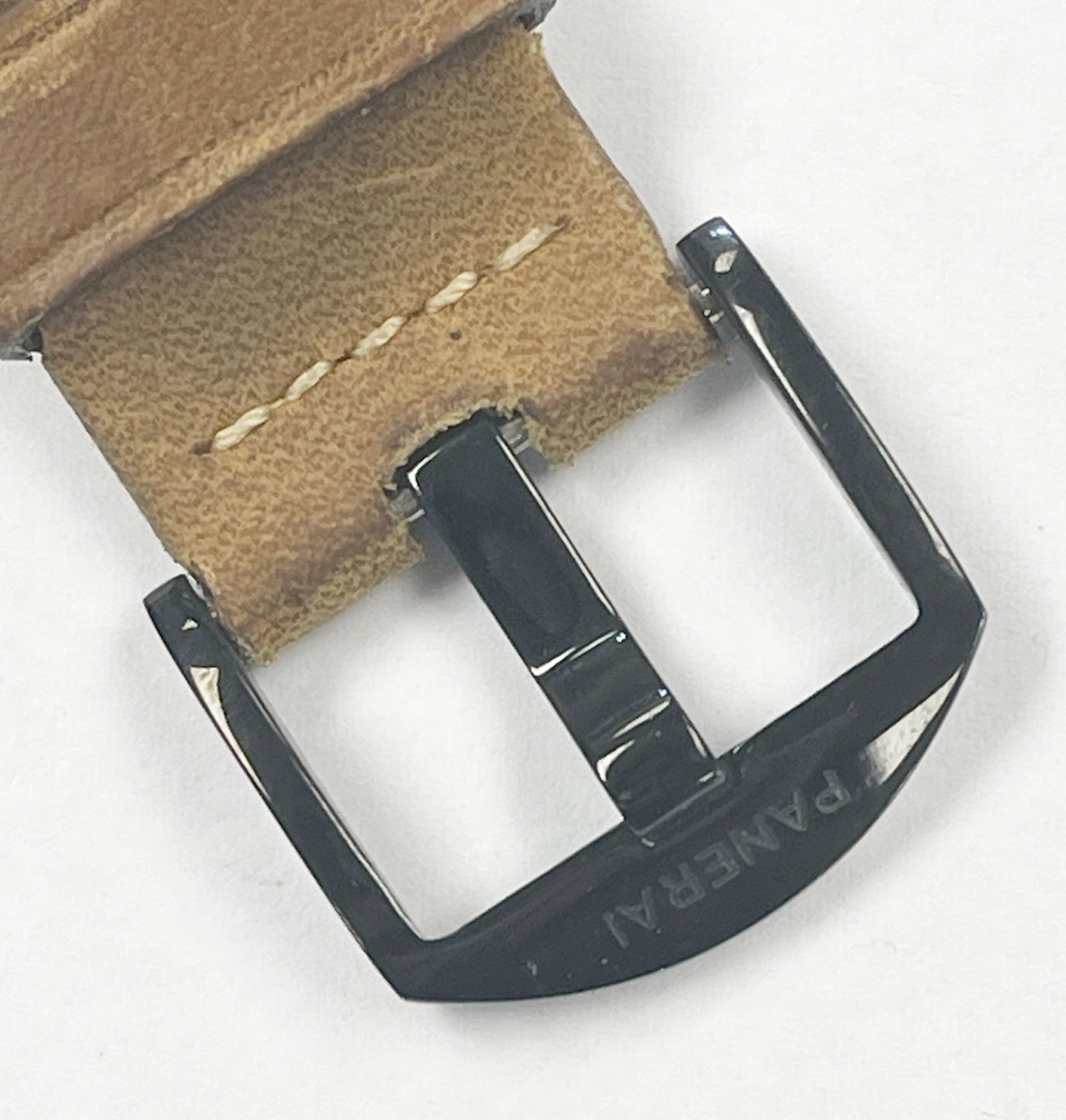 Authentic Officine Panerai 24mm x 22mm Brown Leather Watch Band w/ Black Buckle