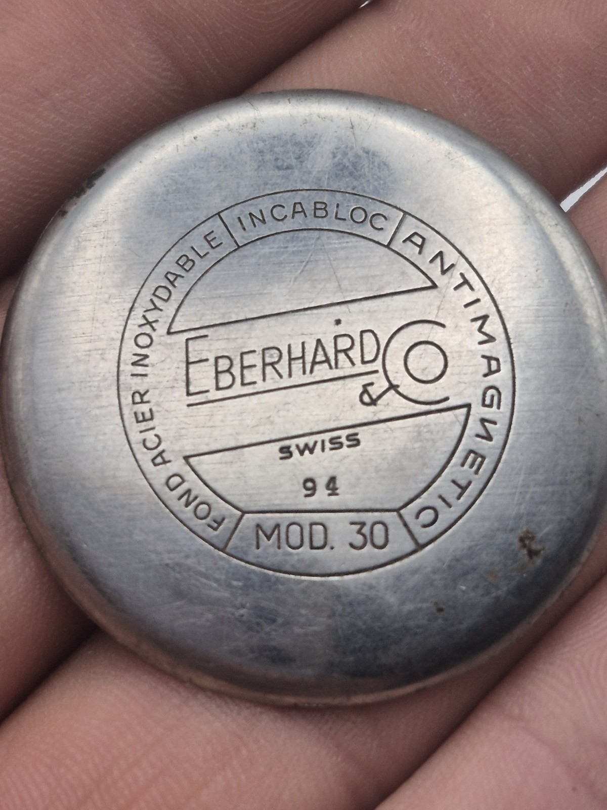 Eberhard Mod.30 Jumbo Calatrava Caseback Vintage Bottom