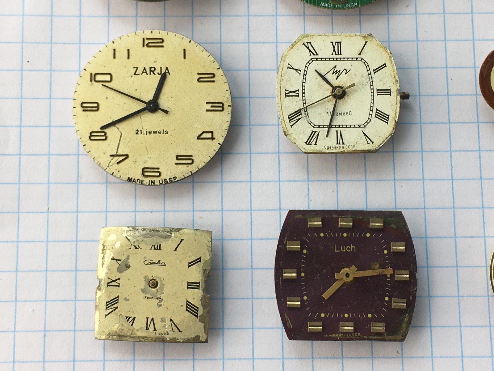 MOVEMENTS (20pcs) FOR Women’s WRIST WATCH Luch Zarya Slava USSR for parts