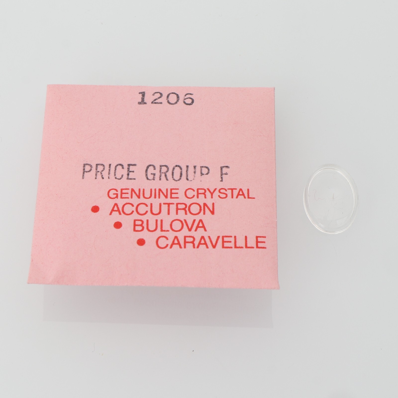 Genuine Bulova Accutron Crystal Ref #1206F 13.8mm x 10.6mm Watch Part (C1D17)