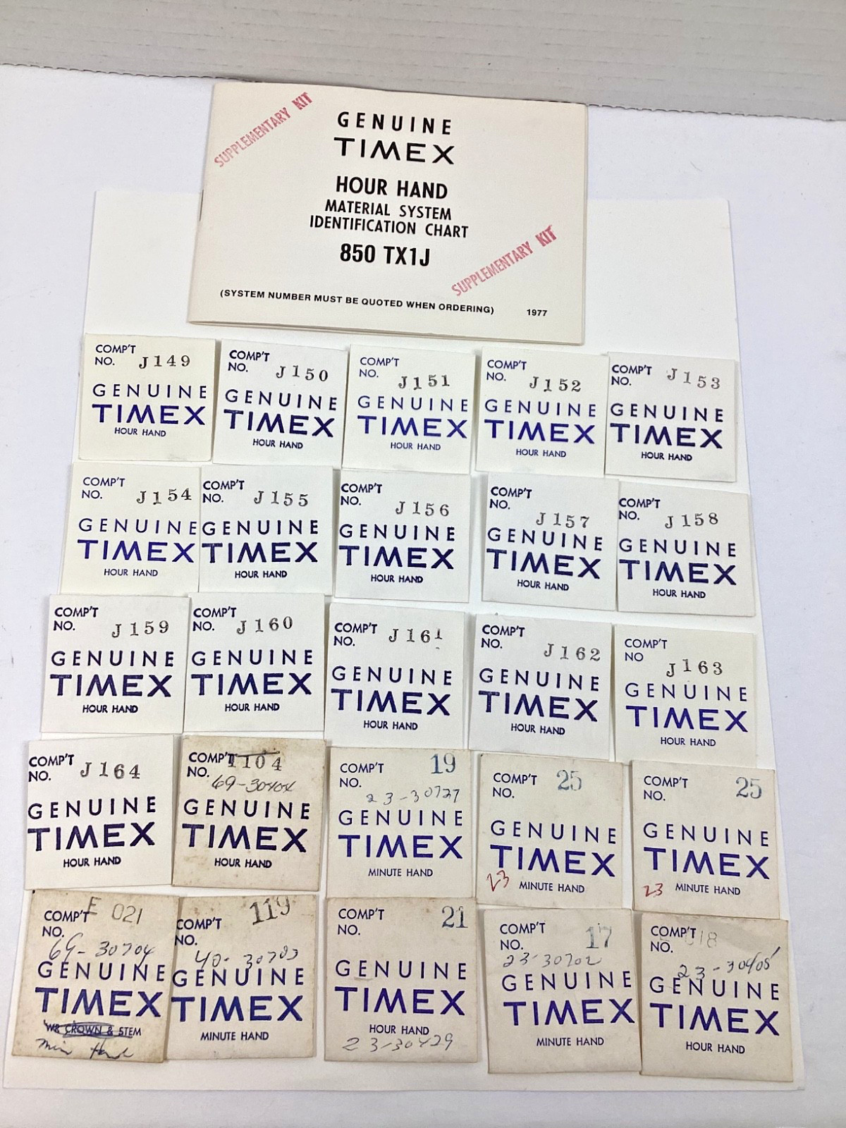 Lot of Genuine Timex NOS Hour & Minute Hand 850TX1J Supplementary Kit