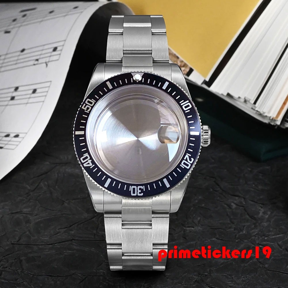 38mm Steel Watch Case+Bracelet Domed Sapphire 20ATM Fit NH34 NH35 ETA2824 PT5000