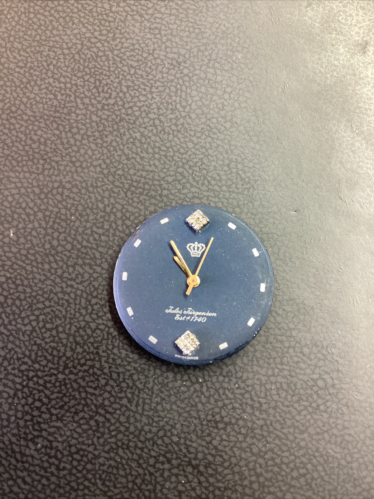 Jules Jurgensen Watch Movement 7J Diamonds Navy Blue