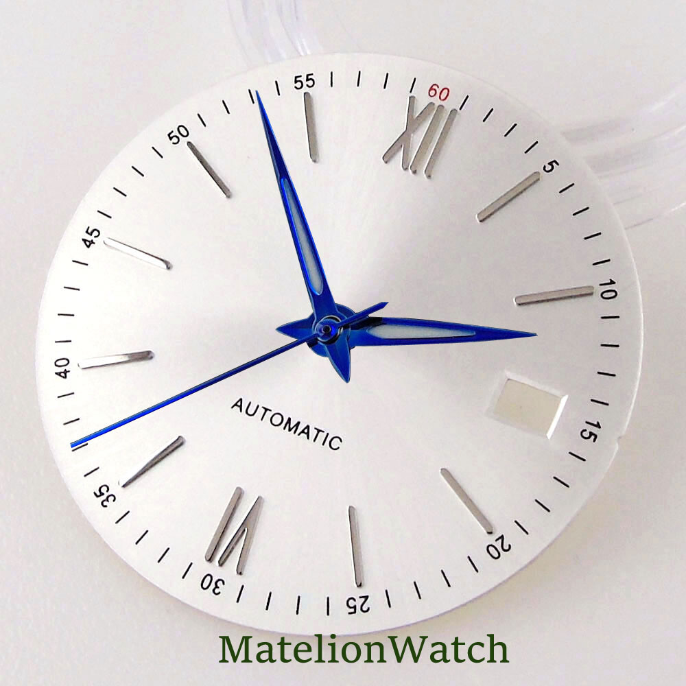 Fit NH35A NH36A Movement 31mm Watch Dial With Hands Date Window Roman Numbers