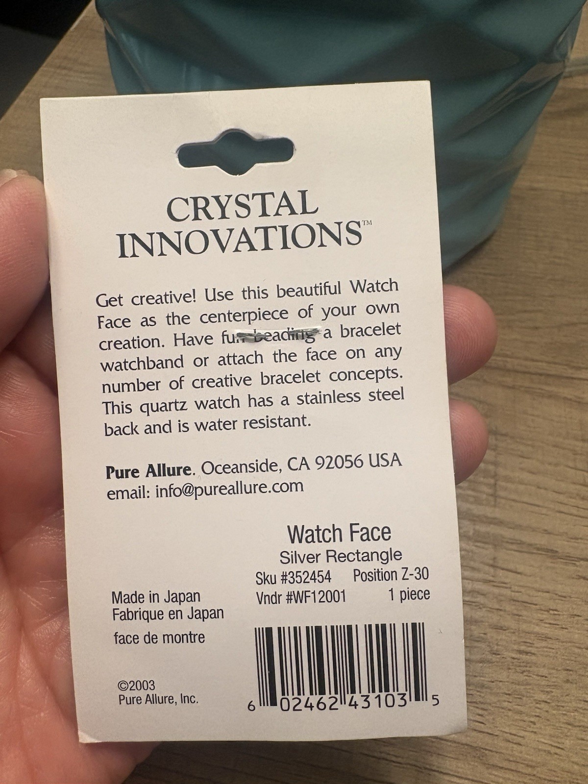Crystal Innovations Designer Watch Face New Sealed Watch Accessory