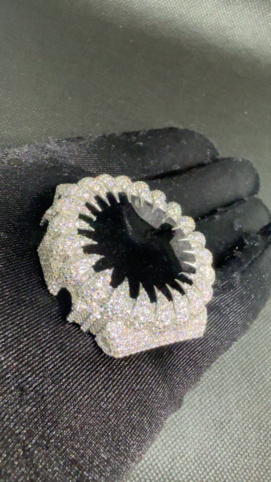 VVS Moissanite Iced Bezel For Casio G Shock GA-2100 Silver Spike Bust Down