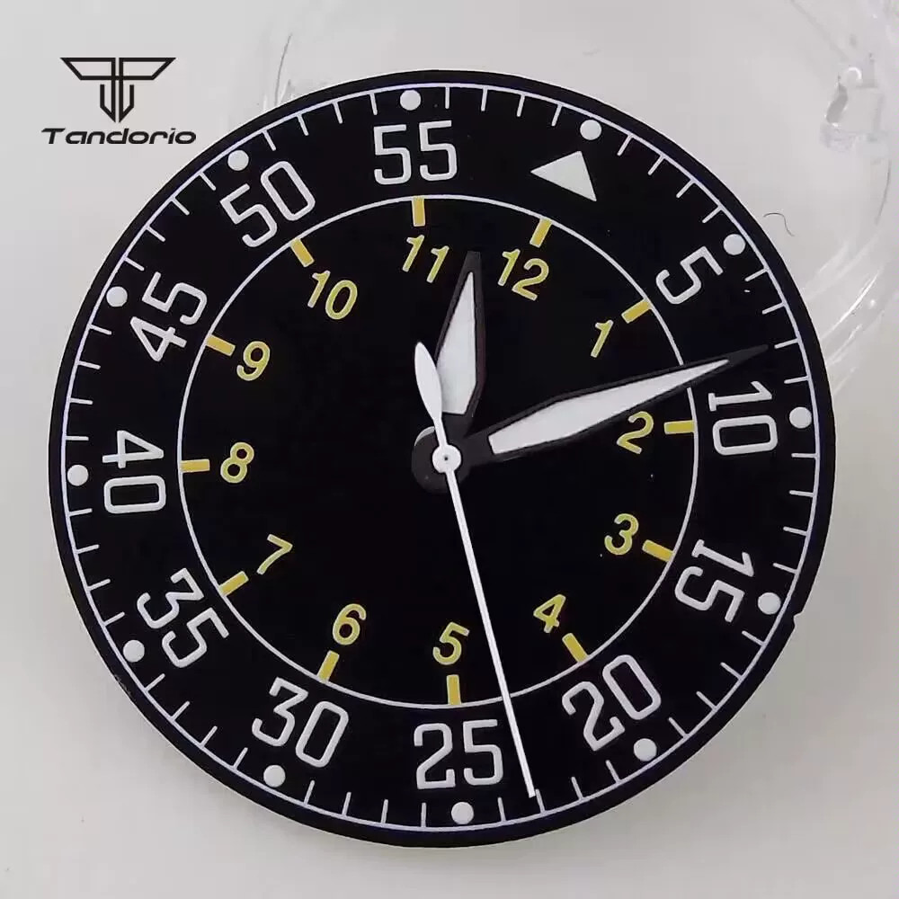33.5mm numeral Watch Dial+Hands Green Lume for NH35 NH36 ETA2824 PT5000 Movement