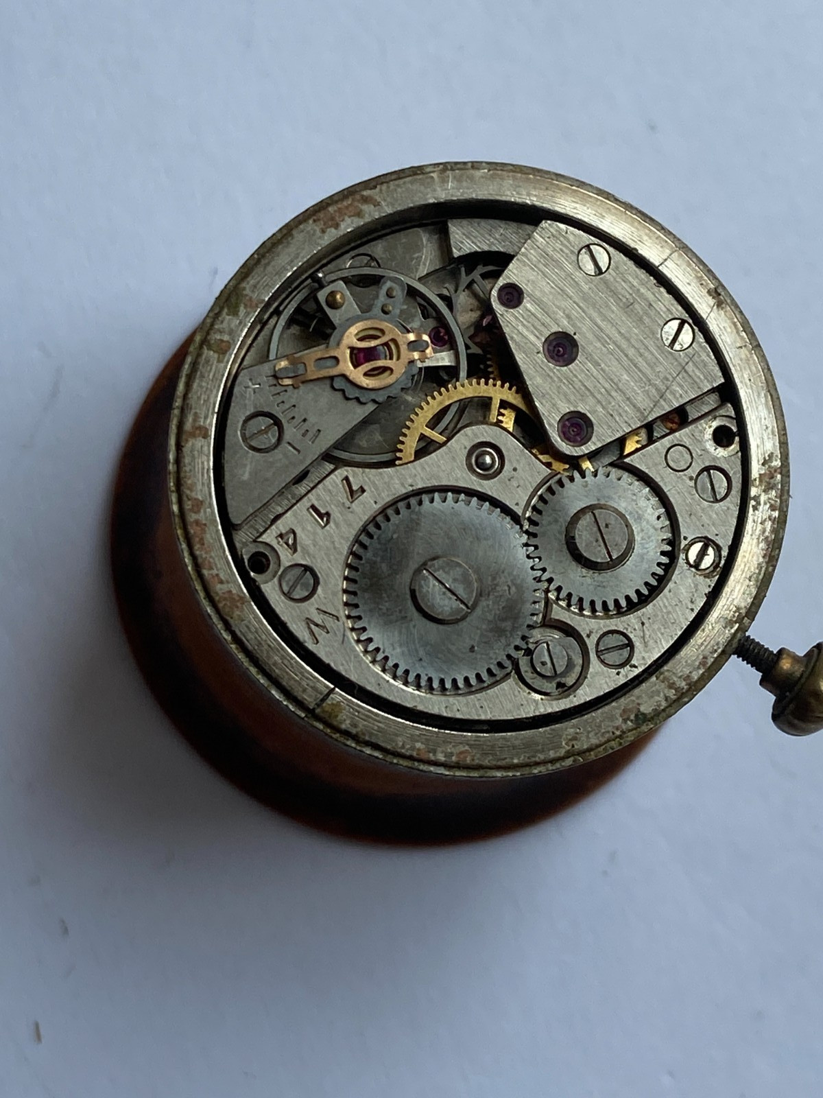 Vinatage MEN watch parts MOVMENT UMF RUHLA 15 JEWELS GERMANY RUNNING DIAL HANDS