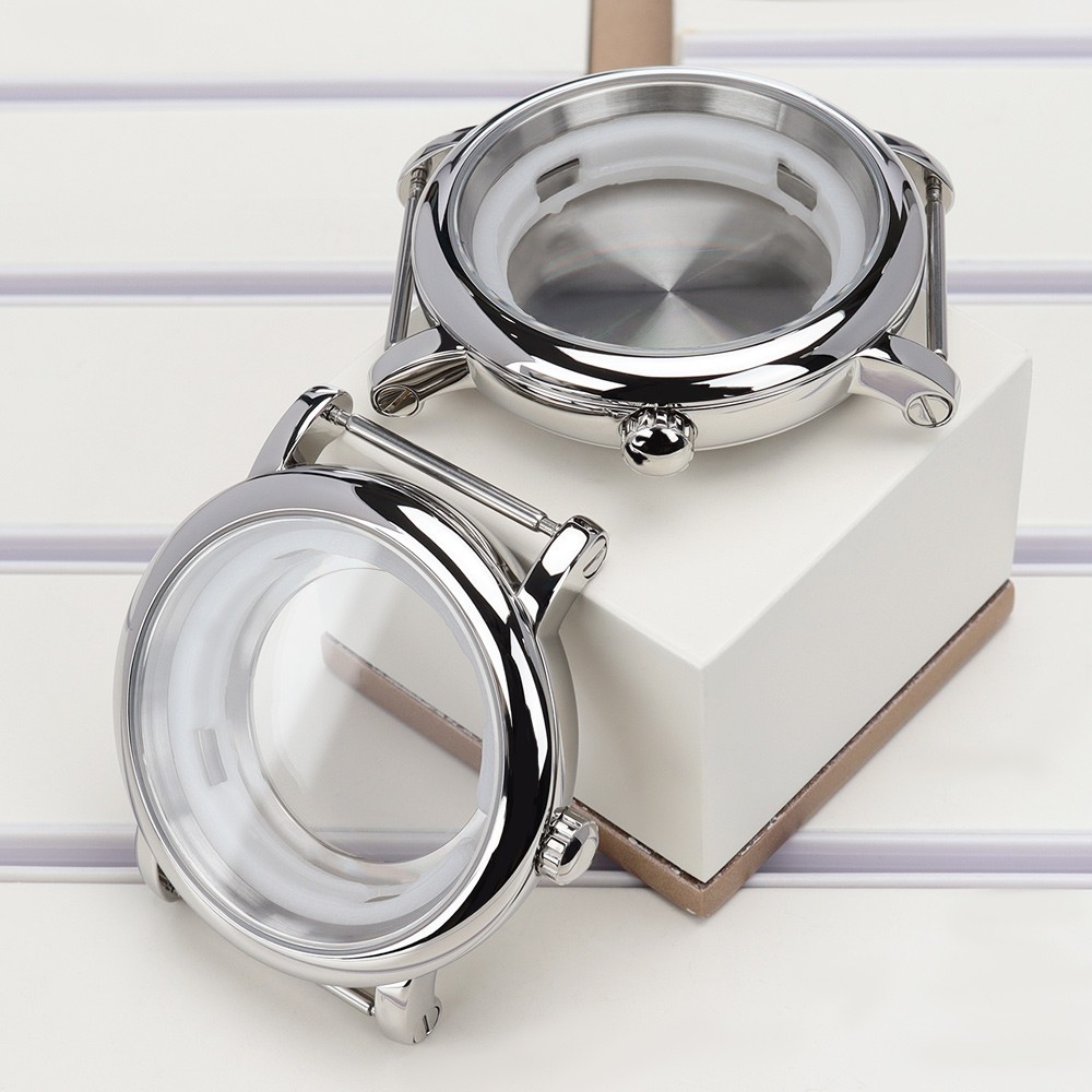 44mm Polished Watch Case 316 Stainless Steel For Seiko NH34 NH35 NH36 NH38 10ATM