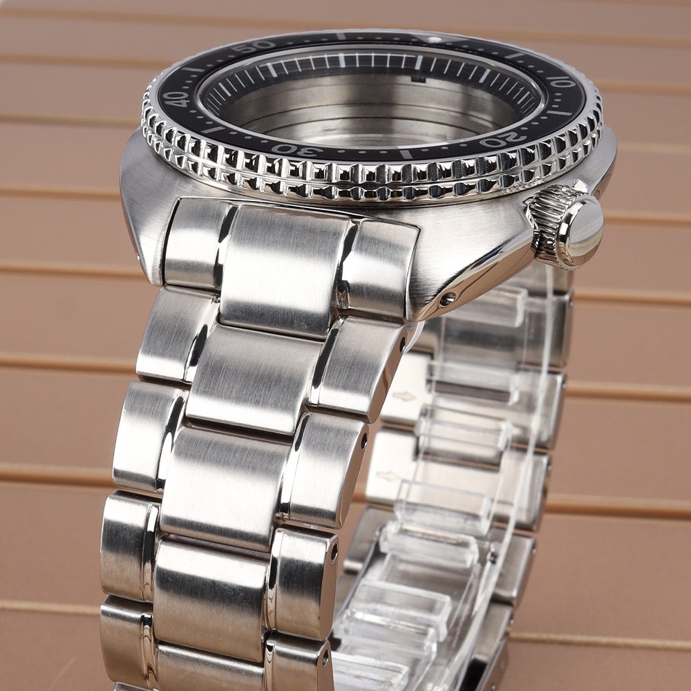 45mm Sapphire Steel Watch Case Bracelet Modify Turtle Mod For Seiko NH34 35 NH36