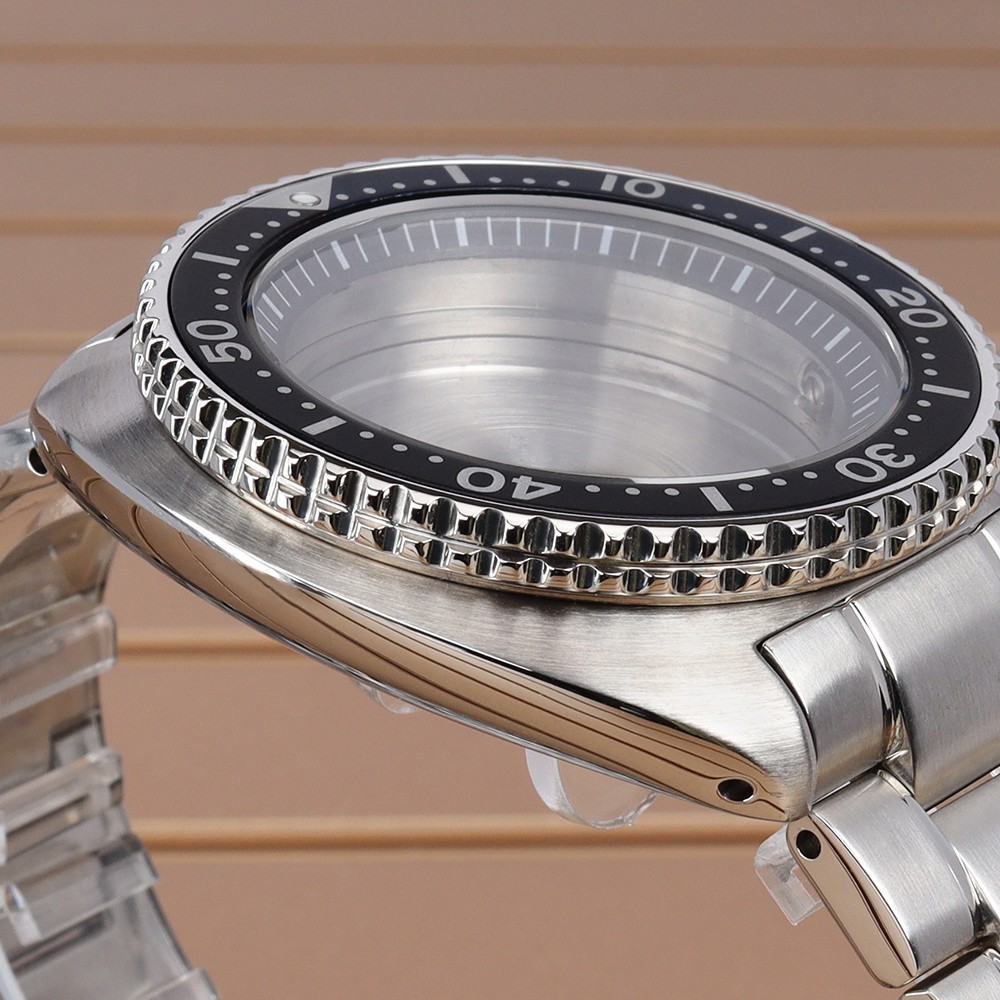 45mm Sapphire Steel Watch Case Bracelet Modify Turtle Mod For Seiko NH34 35 NH36