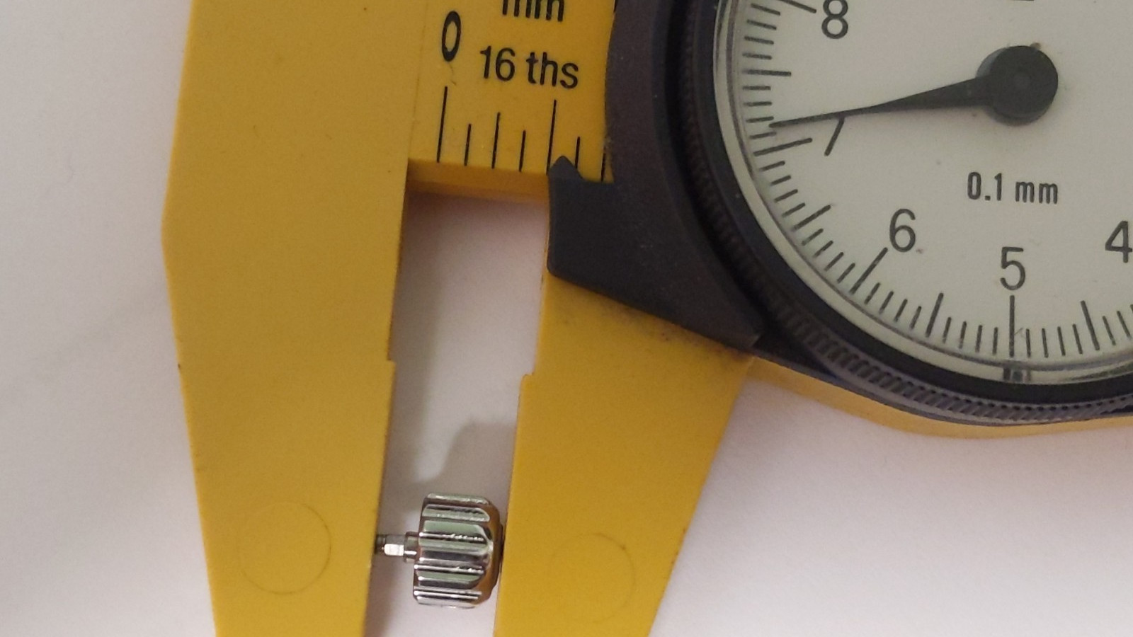 Tag HEUER CROWN S/S WHITE Cav 6501 and tube, approx 6.5mm diameter, SCREWDOWN TY