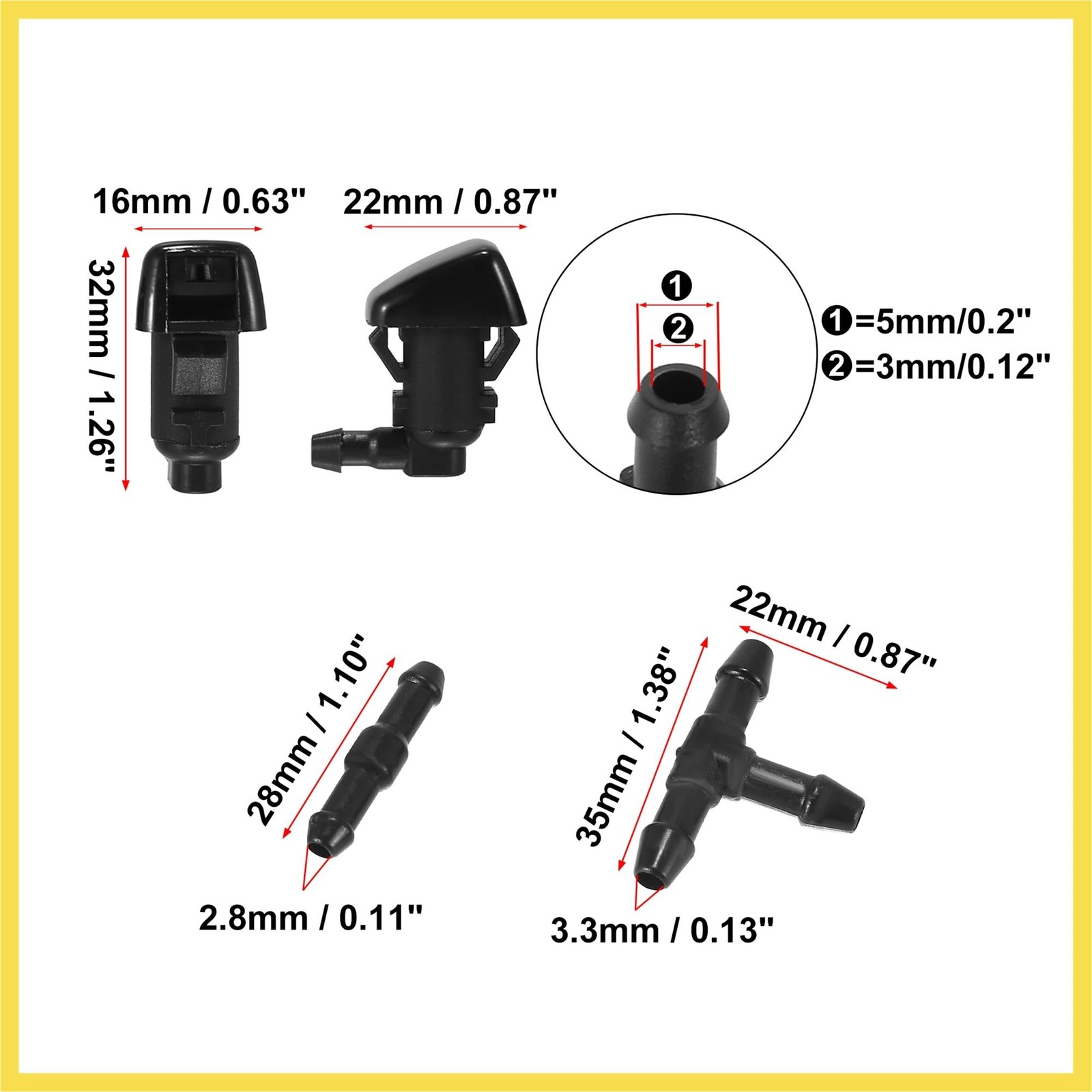 Front Windshield Washer Nozzles Kit for Jeep Commander 2.2 Meters Windshield …