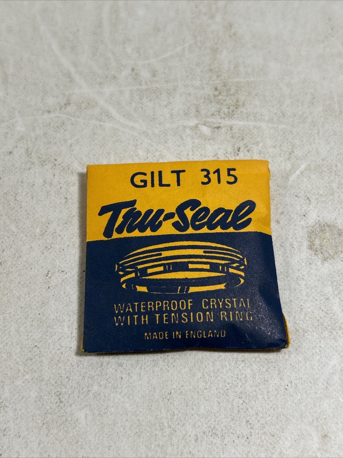 Tru-Seal/Sternkreuz Gilt Tension Ring Waterproof Watch Crystal NOS Size 315