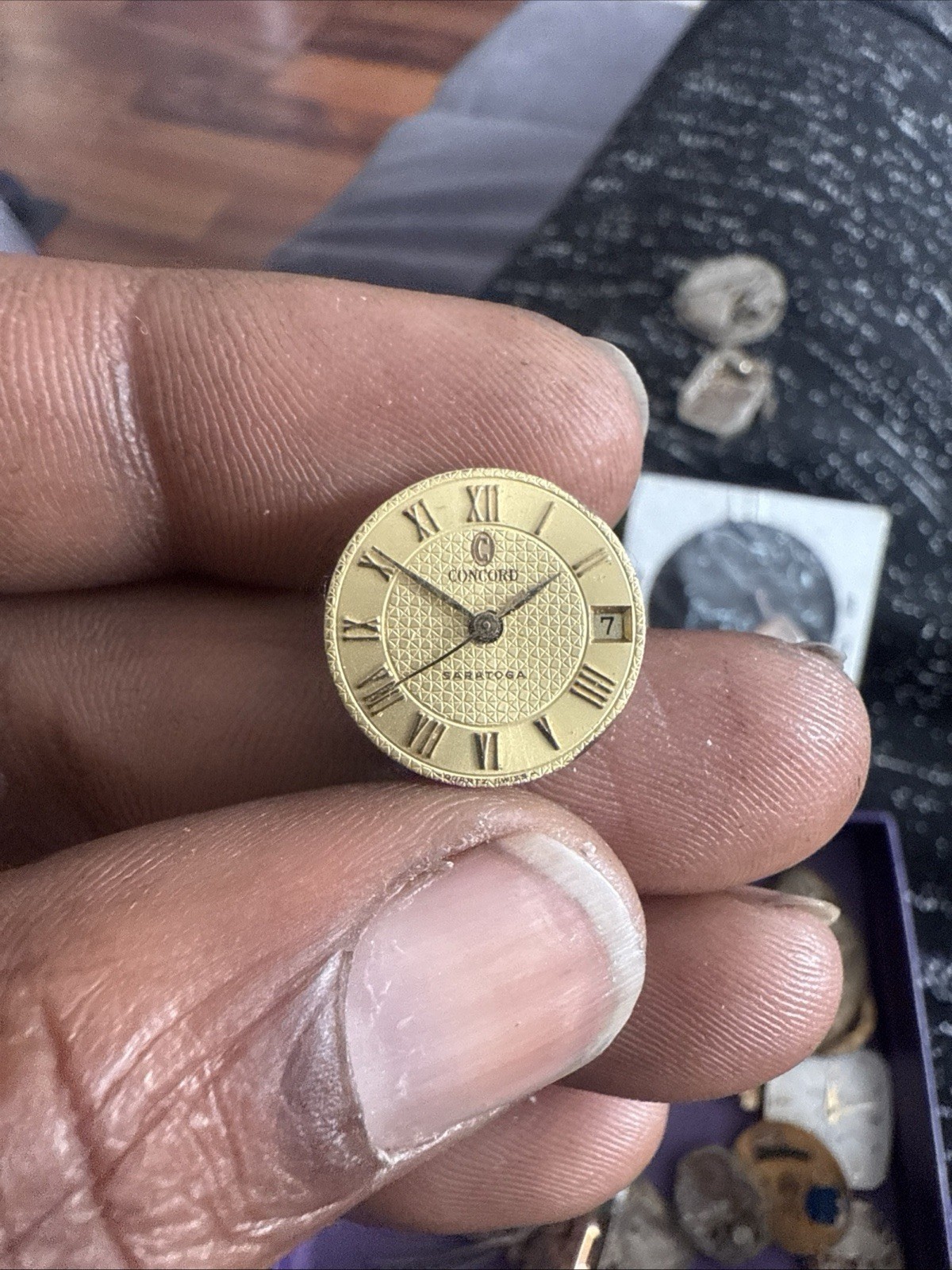 Gents Concord Saratoga dial and movement
