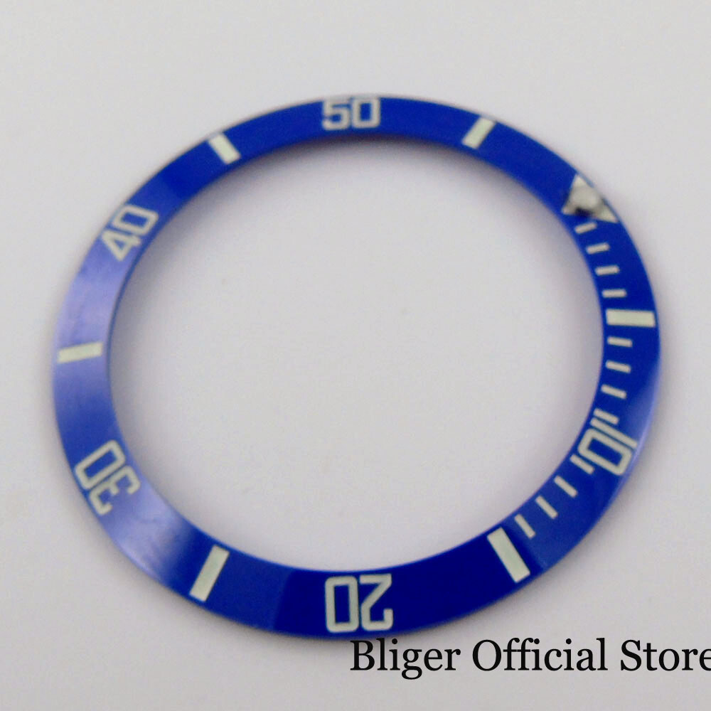 BLIGER Slope Luminous Marks 38mm Ceramic Watch Bezel Insert for 40mm NH35A Watch