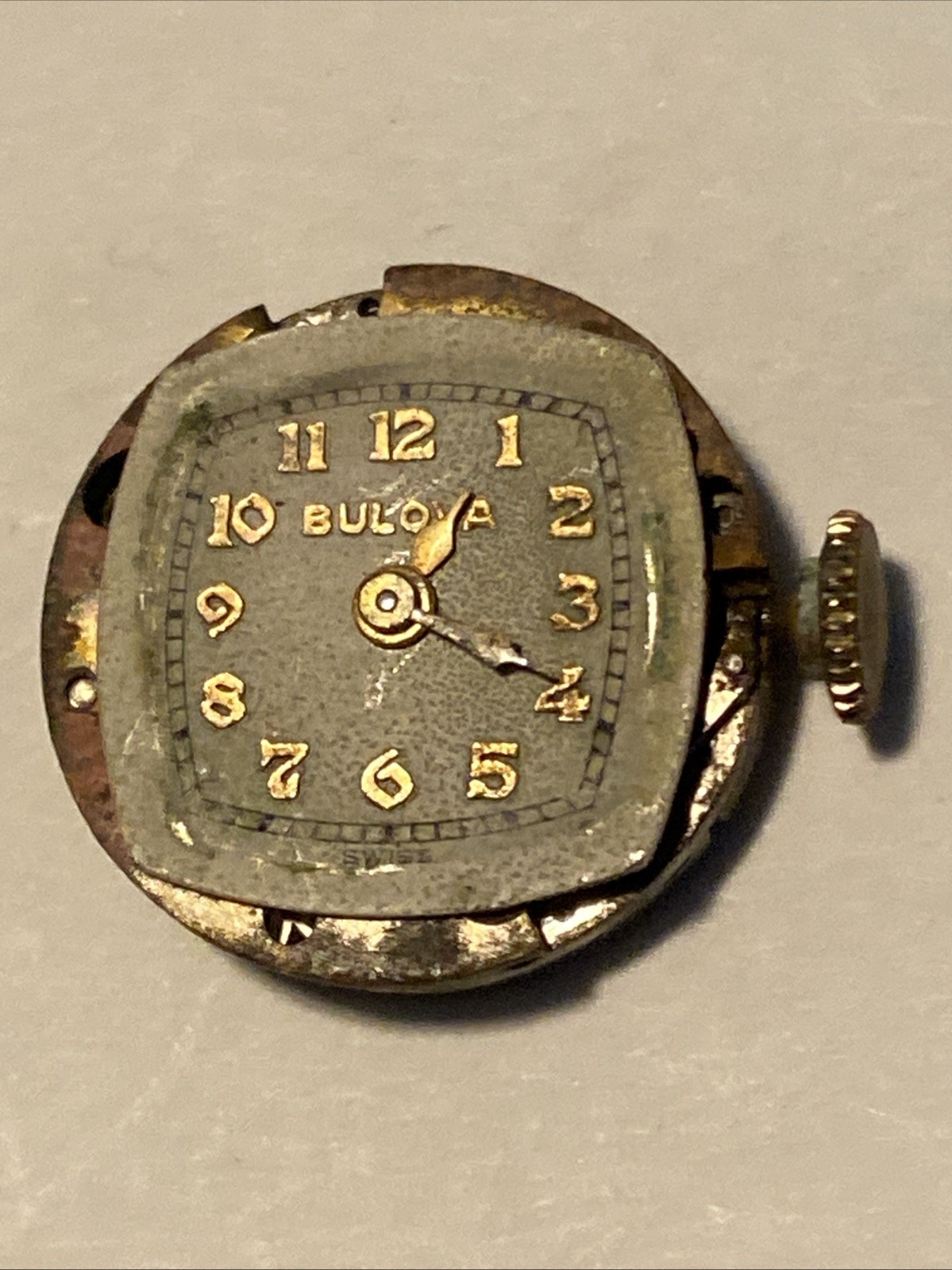 Bulova 7AM AS 1001 Movement 17 Jewel Parts Repair A Schild 1001 Runs