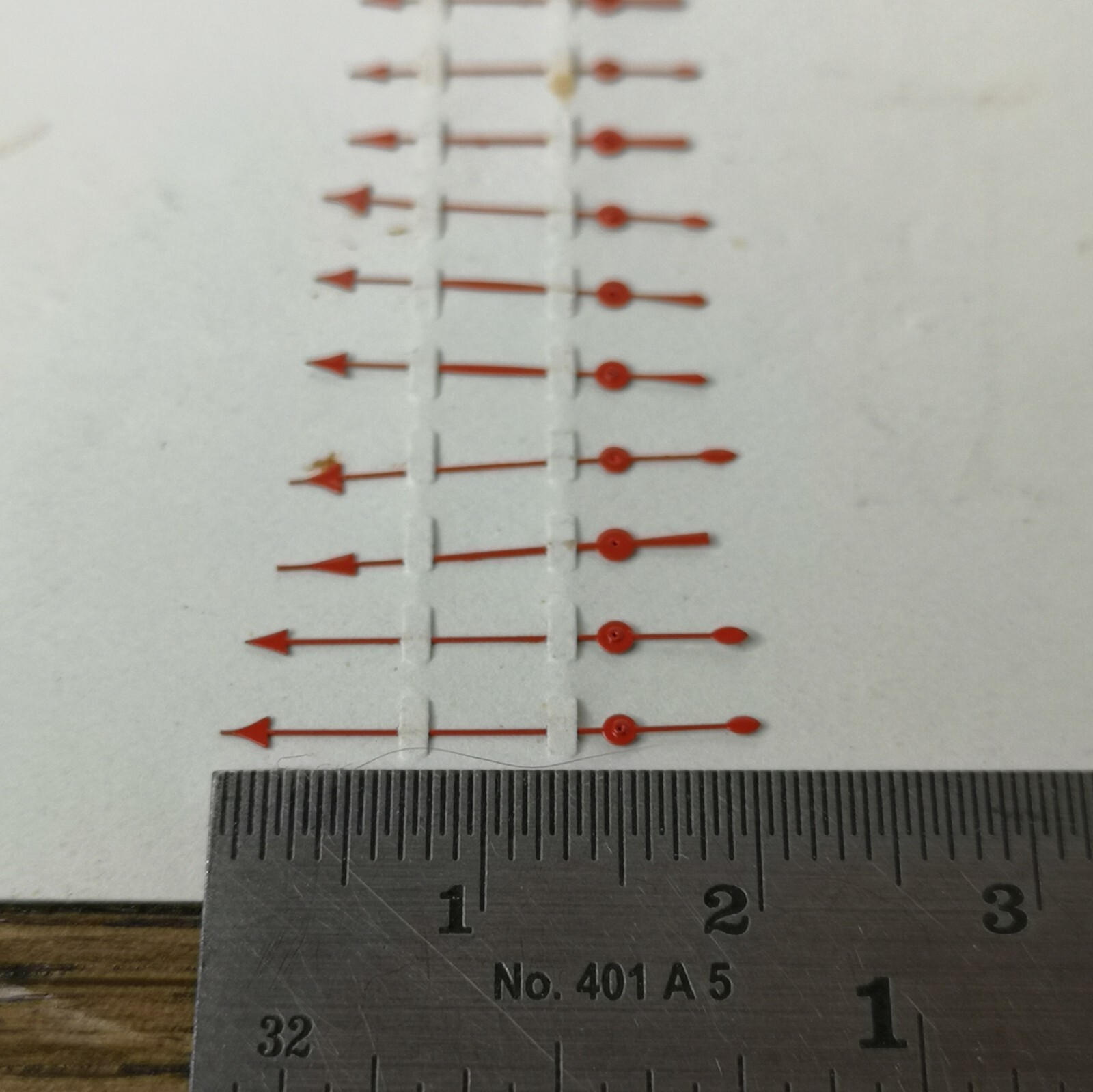 Watch Hands Parts Card of Red Sweep Seconds Hands Mixed Lengths (CZ7)