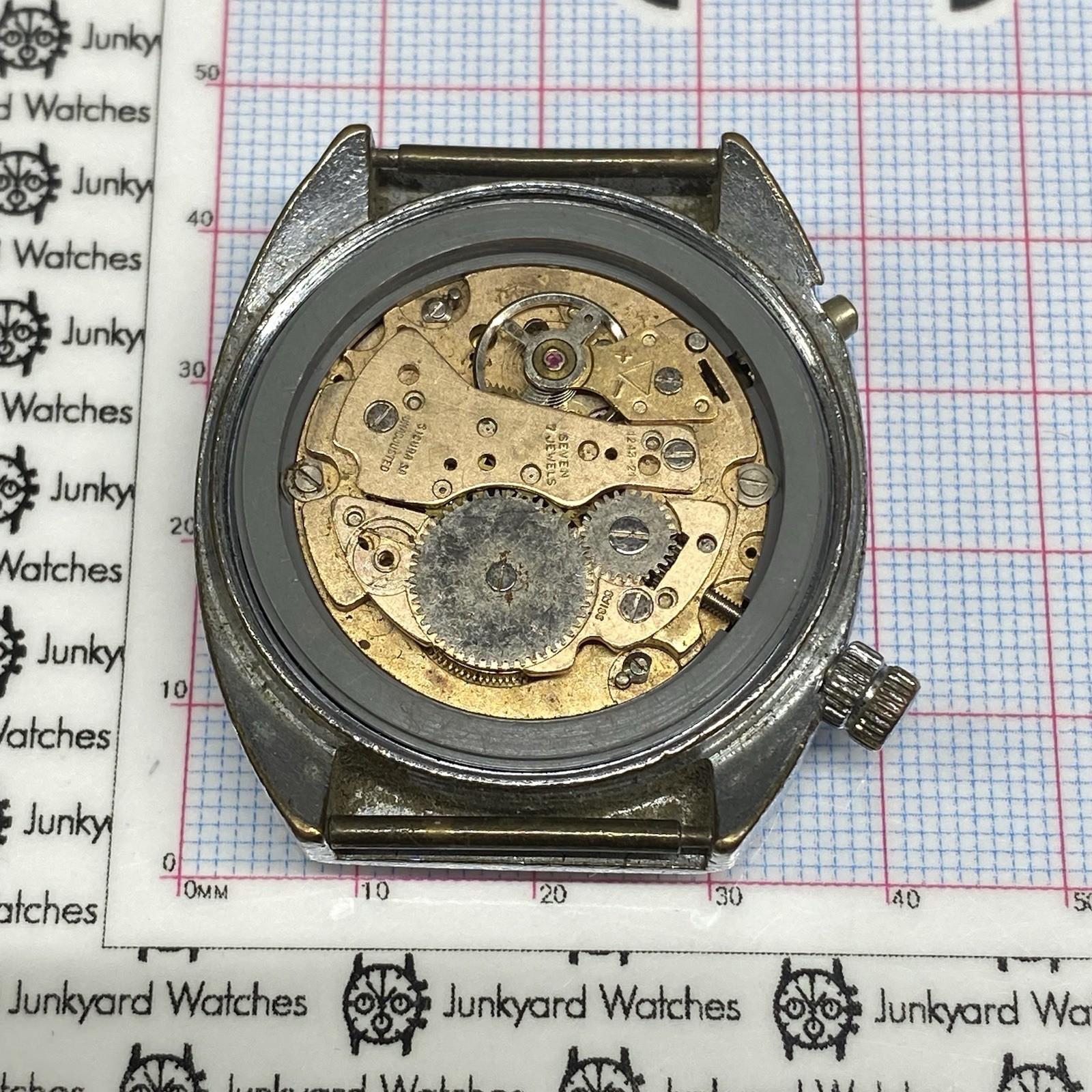 Sears Sicura Sa Alarm Watch Repair Parts Spares Seven Jewels Swiss Ronda 1243-21