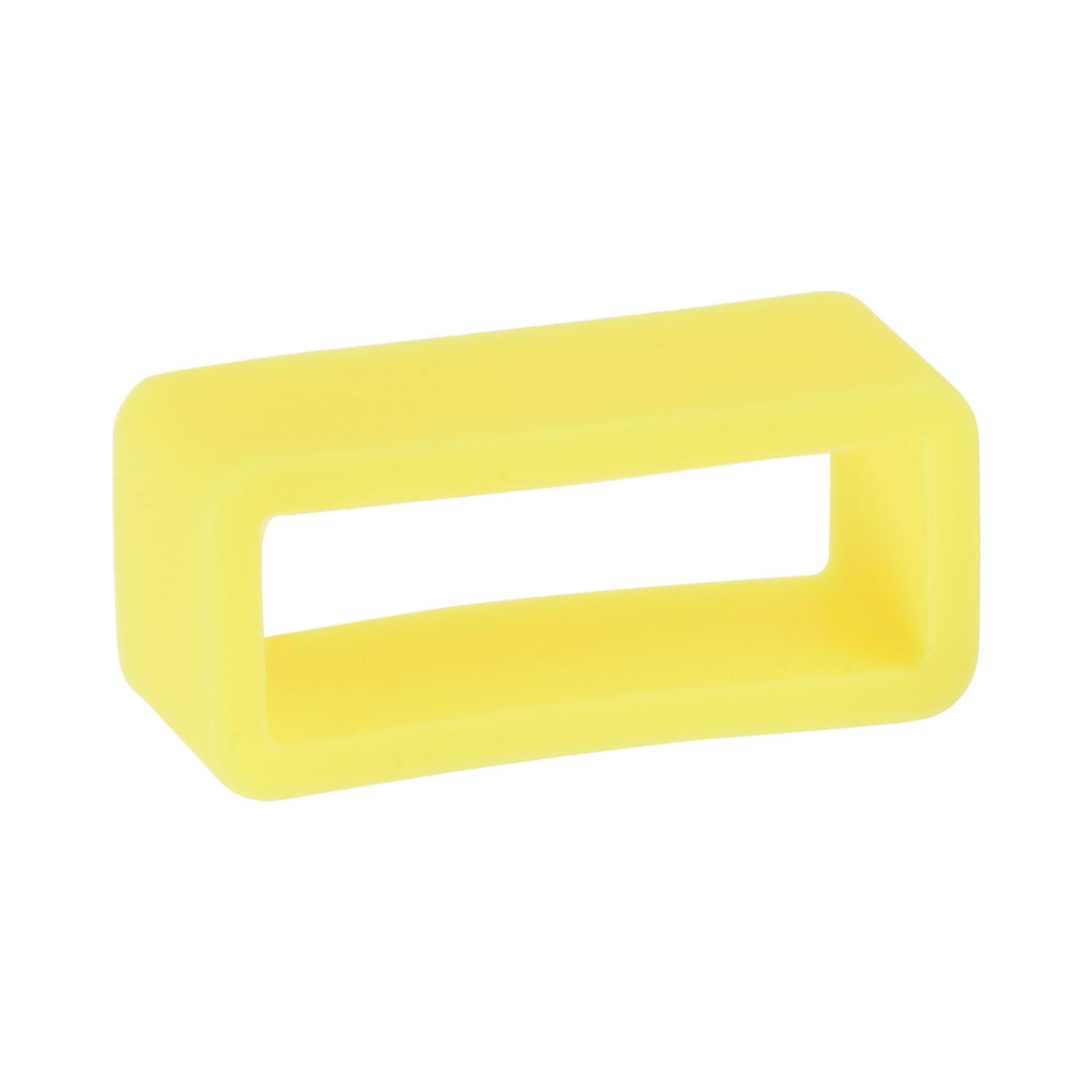 Watch Band Strap Loops Silicone for 19mm Width Watch Band, Yellow 4 Pcs