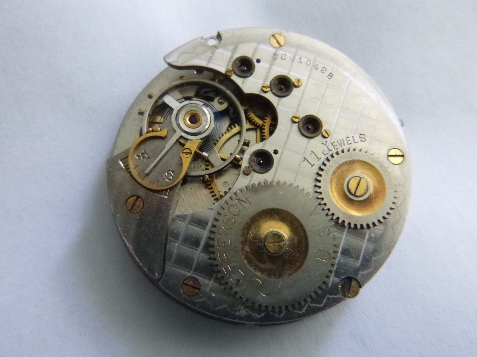 16s New York Standard Jefferson USA pocket watch MOvement for parts/repair