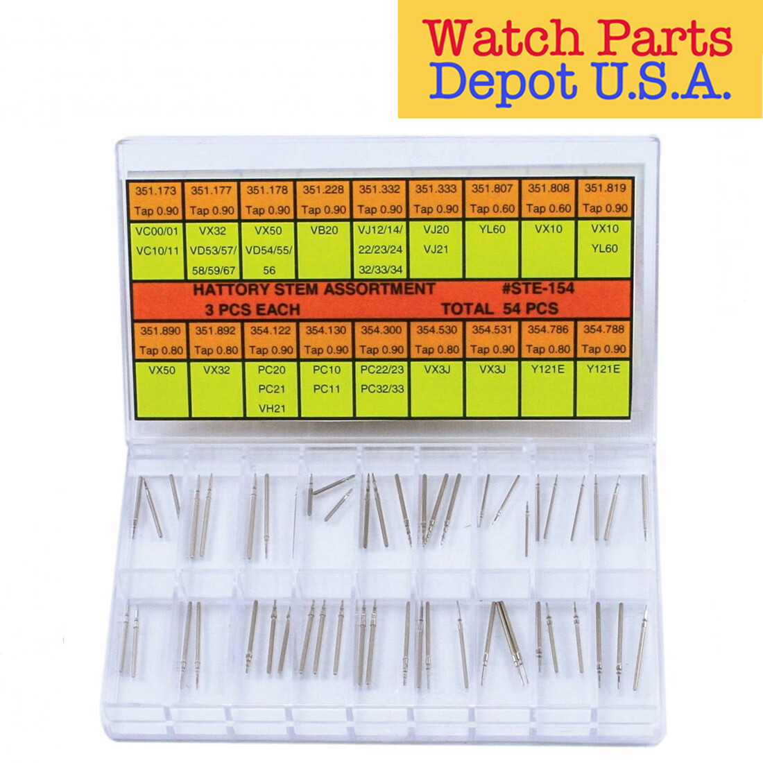 Seiko & Hattori Epson Stems Assortment, 18 of the Popular Stems (54 Pieces) NEW!