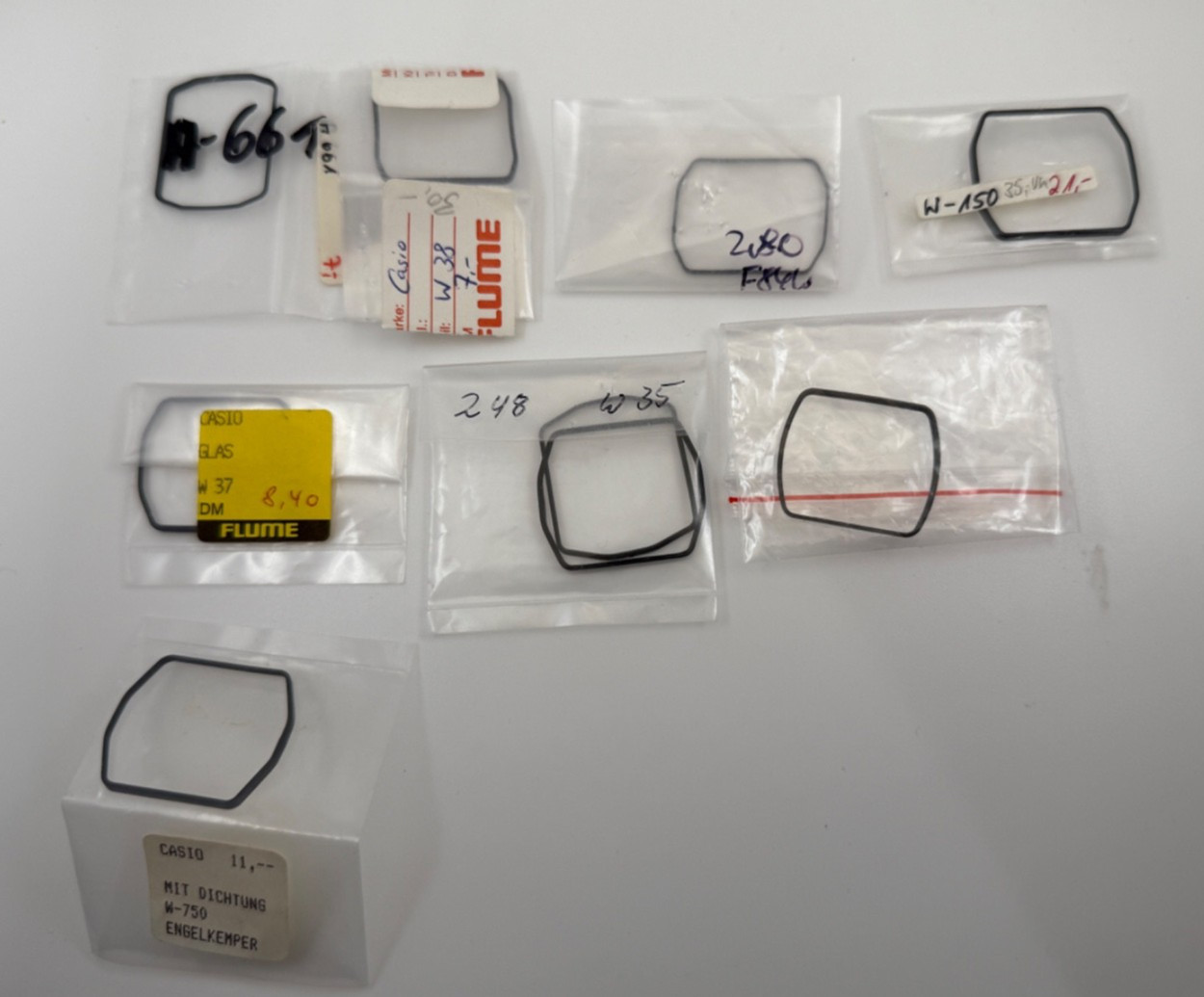 NOS Casio Watch Plexi Glass / Plastic Crystal and Gasket Lot