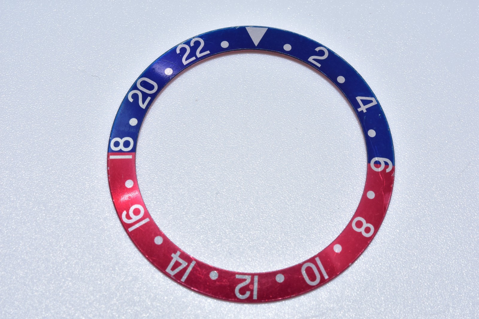 60s Vintage Rolex GMT Master Pepsi Bezel Insert Mint 1675 Red Back Genuine Faded