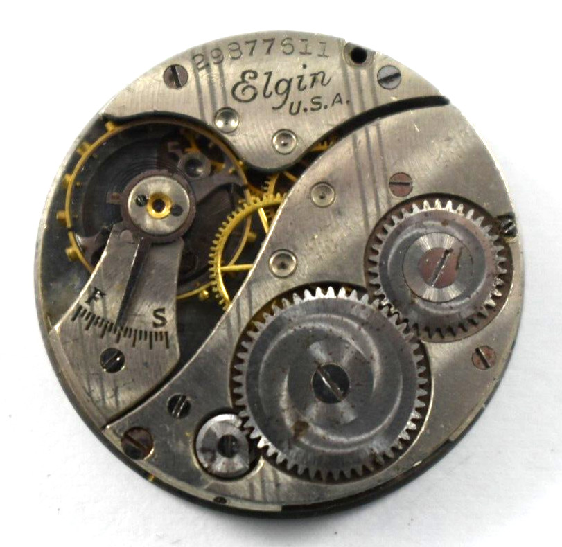 Vintage Elgin 430 6/0s 7J Hunting Pocket Watch Movement lot.fl