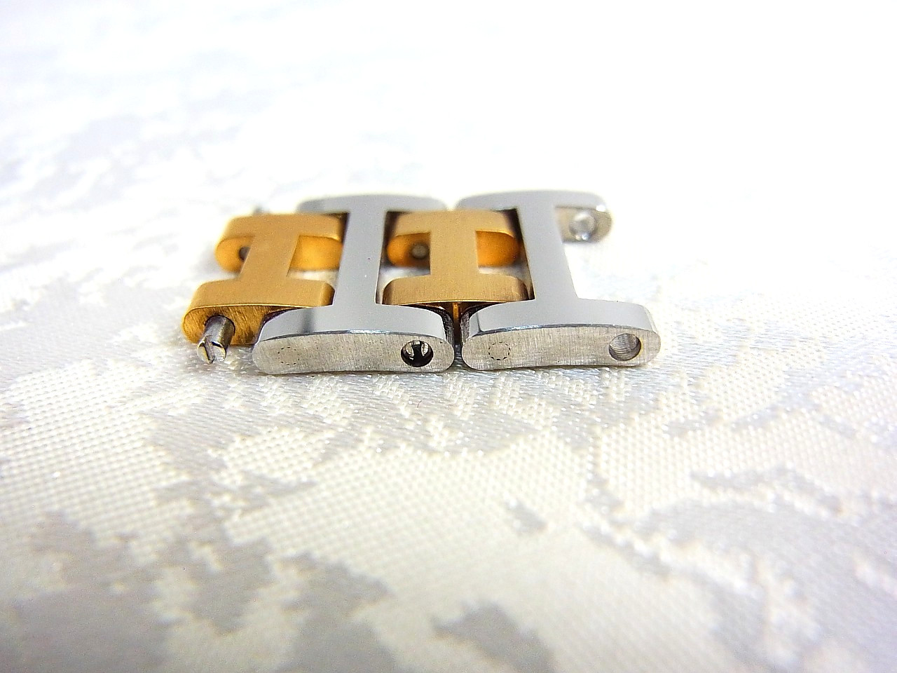 HERMES Clipper Watch 14mm Side Brushed Old Type Genuine Link Band 2pcs Set EX (c