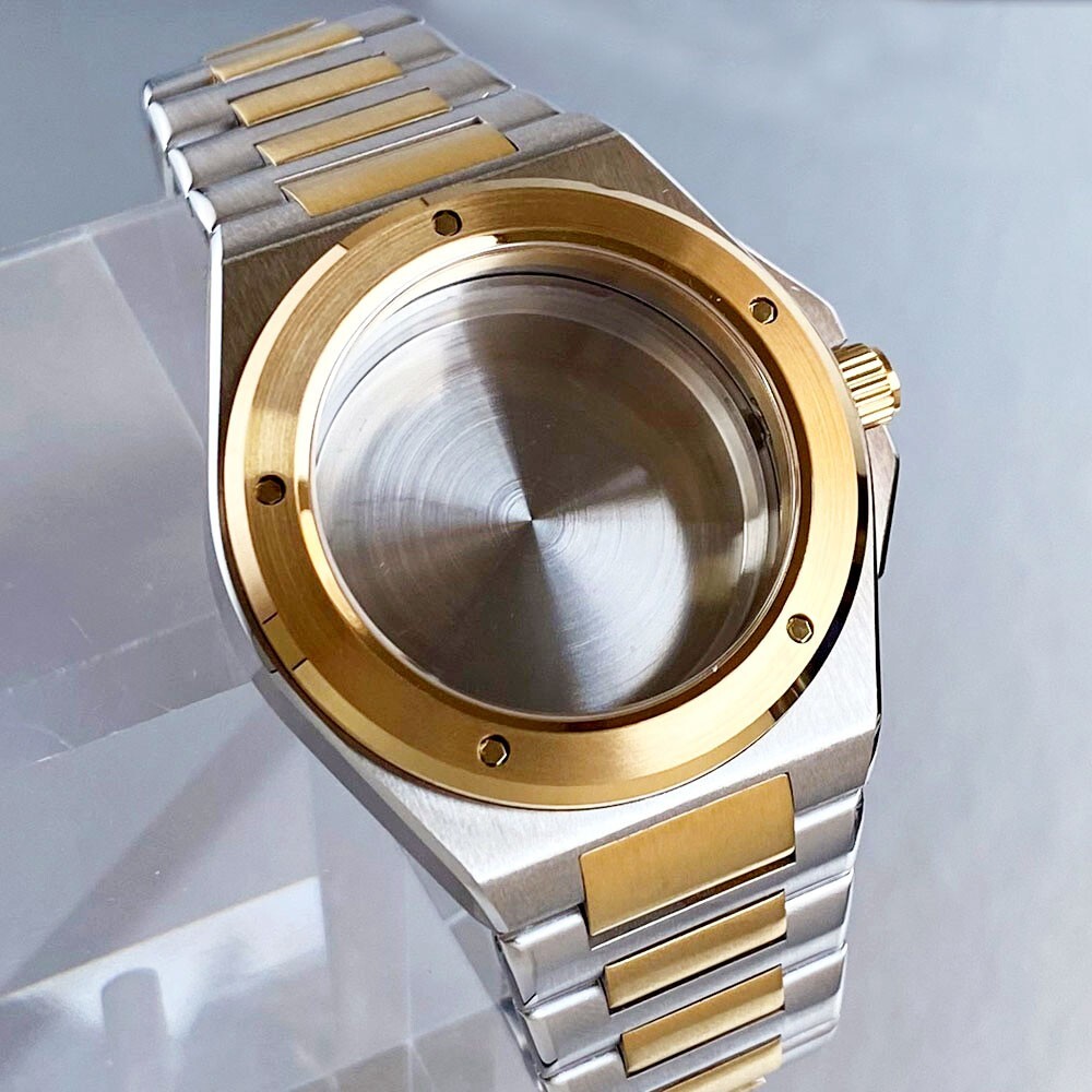 40mm Sapphire Golden Two Tone Watch Case Fit NH35 NH36 ETA 2824 model watch