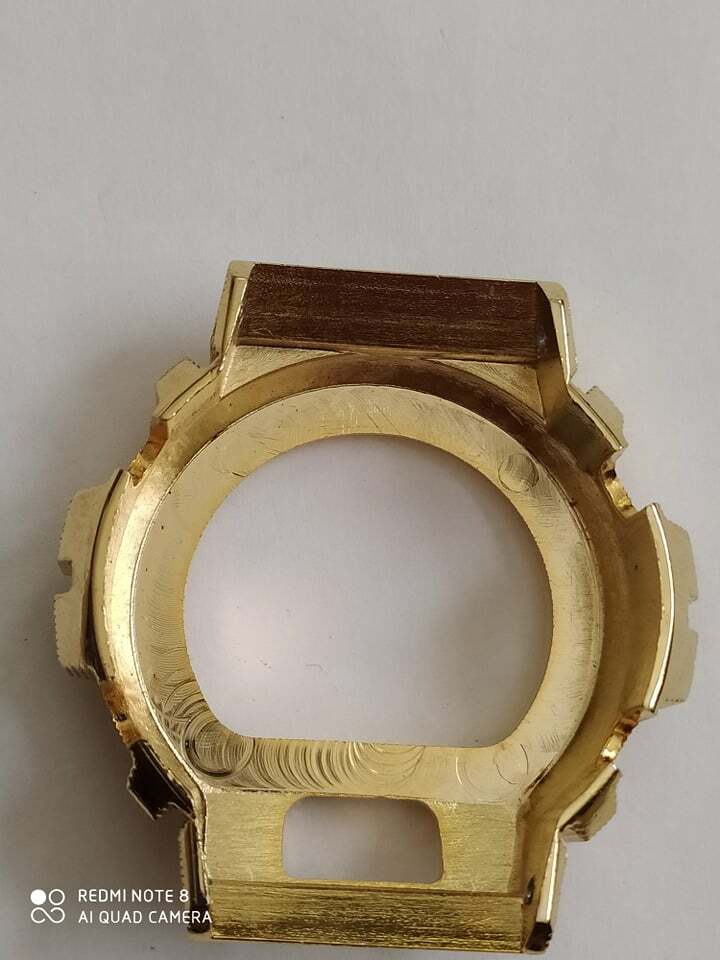 Yellow Gold Diamond Casio G-Shock DW6900 Watch Bezel –