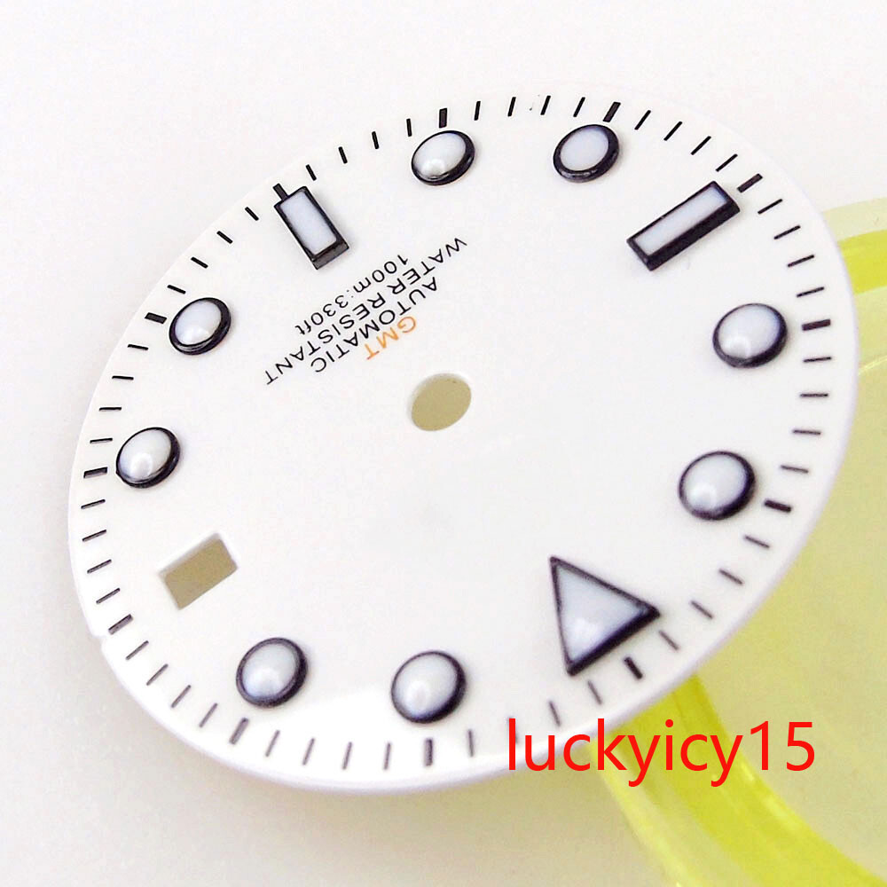 Fit Mingzhu 3804 NH34A GMT Automatic Movement Men’s Watch Case 29MM White Dial