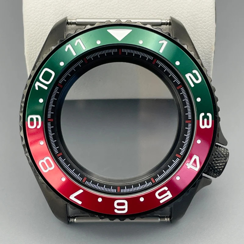 Black SKX007 Case 42mm NH35/36 Flat Sapphire Stainless Steel 22mm