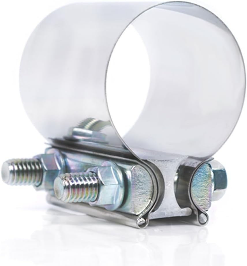 ID 2-1/2 Inch Lap Joint Butt Exhaust Clamp Stainless 63mm Exhaust Coupler Clamp