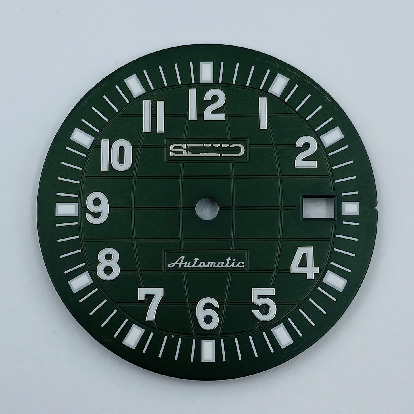 32mm Sun Pattern Watch Dial Green Luminous Date for Nh35 Nh36 Movement