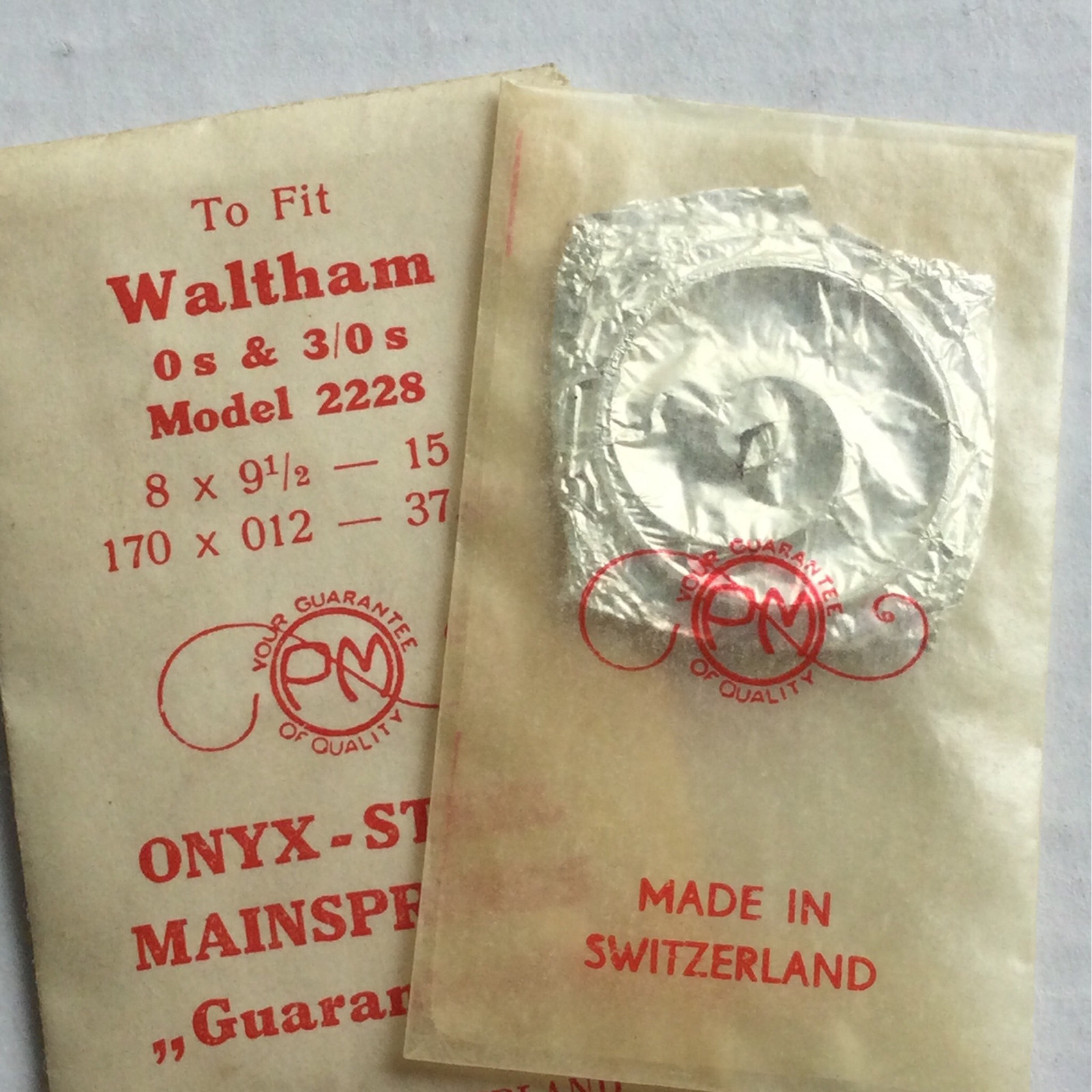 PM Mainspring for Waltham 0s & 3/0s #2228 – ONYX Steel