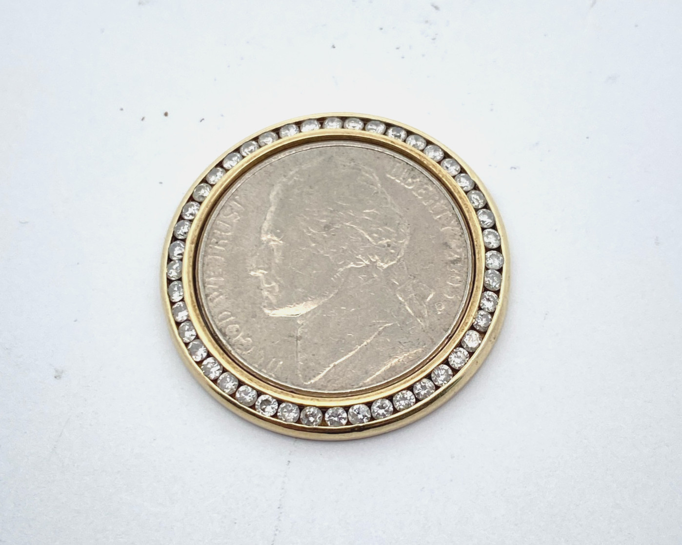 Custom 10k Yellow Gold Aftermarket Diamond Encrusted Channel Set Watch Bezel