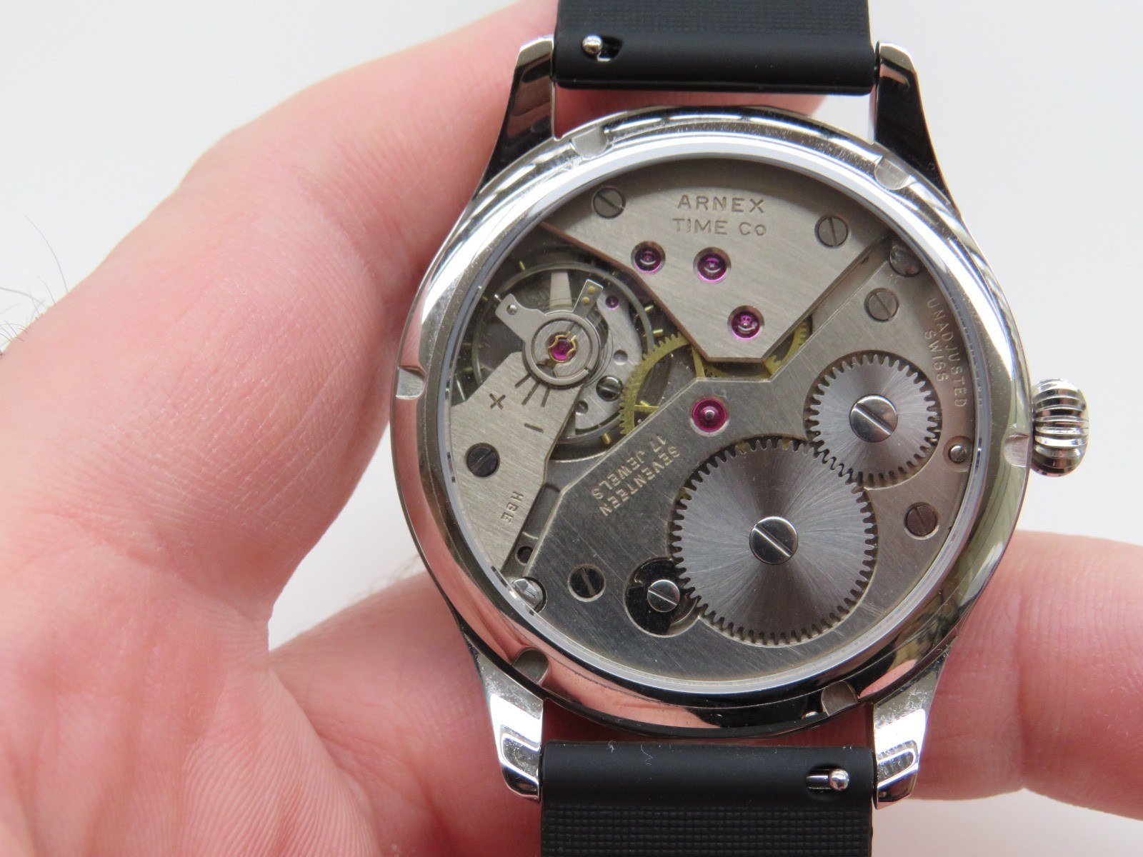 Custom made conversion men’s Arnex Pilot wristwatch Eta movement works well