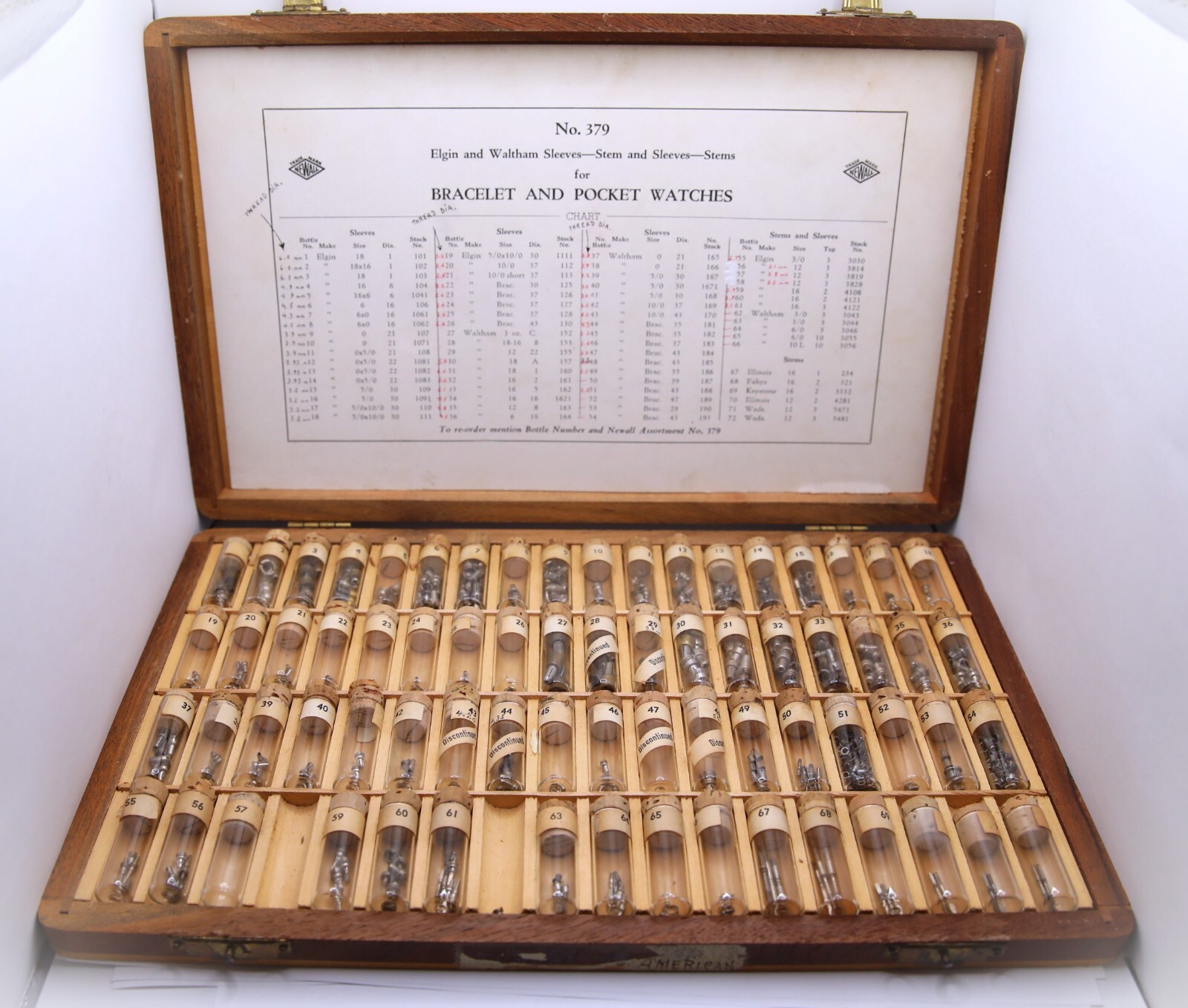 Newall Assortment #379 Elgin & Waltham Pocket Watch & Watch Case Sleeves