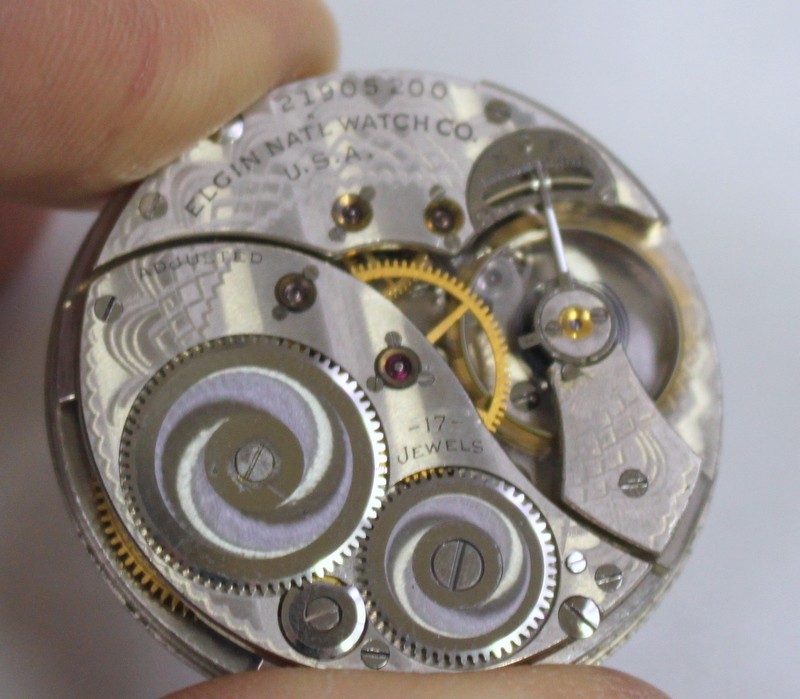 ELGIN NAT’L Watch Company Pocket Watch 17j Movement Dial and Hands