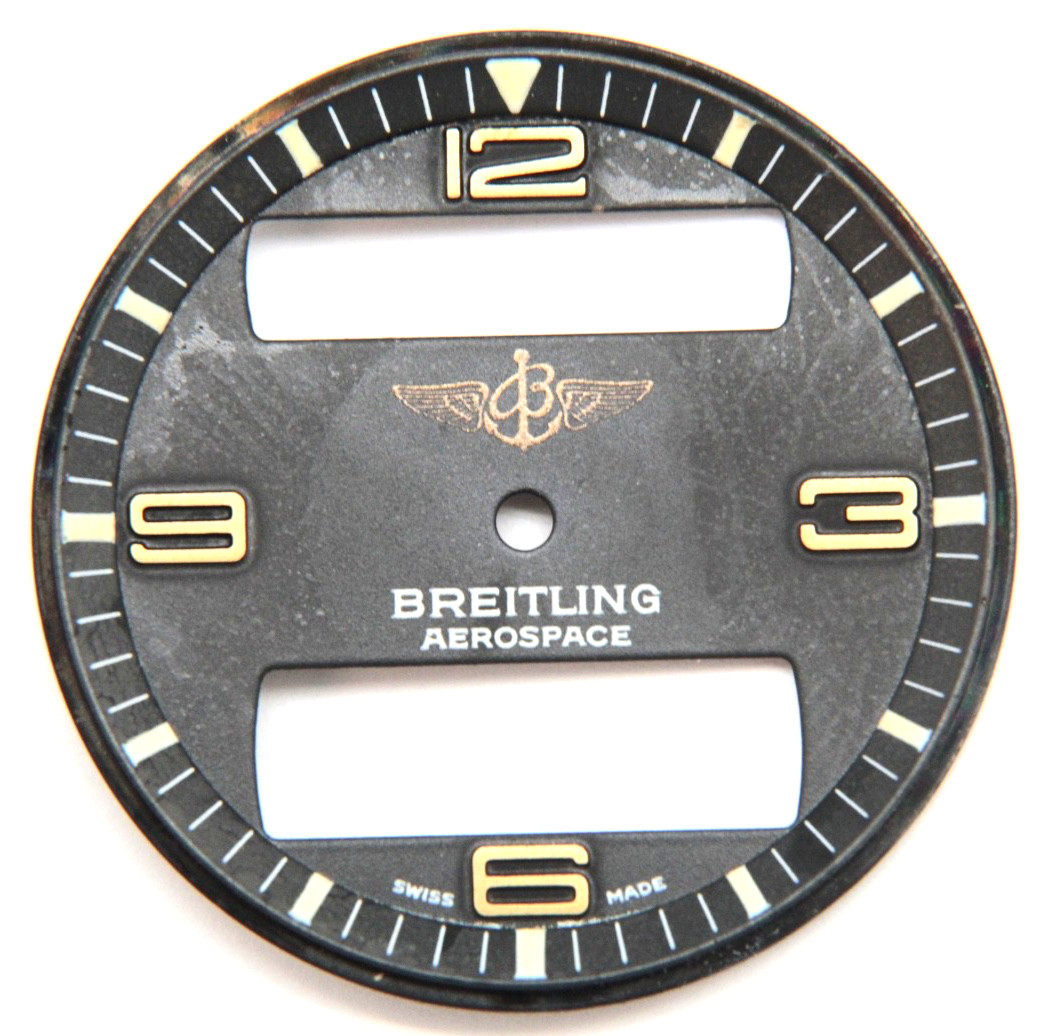 GENUINE BREITLING AEROSPACE Watch Dial Charcoal Black 32.5mm Diameter “B164”