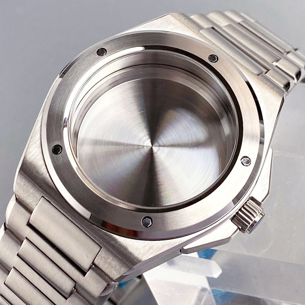 For Ingenieur Style MOP Dial Watch Case Set Fit NH35 NH36 NH38 Sapphire 10ATM