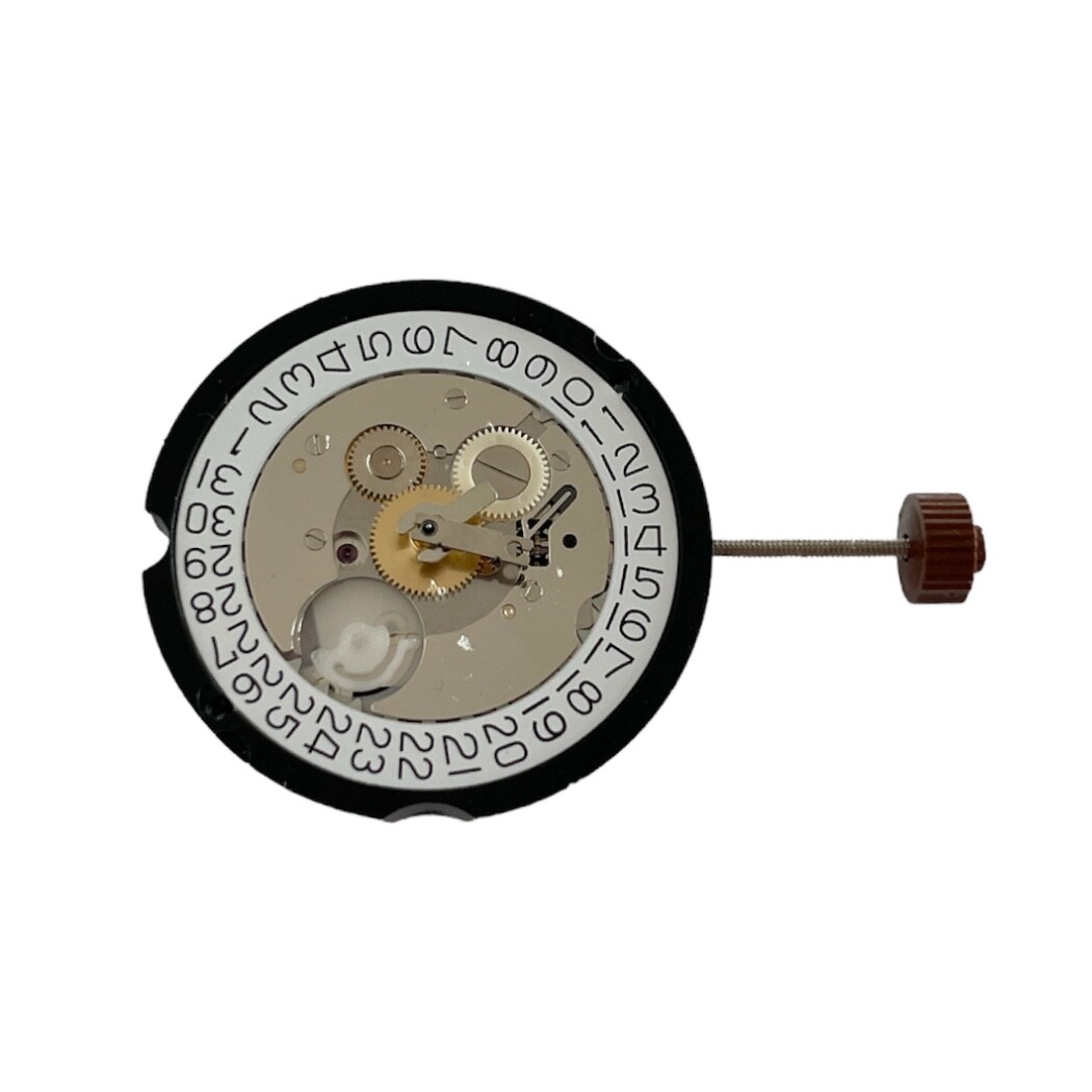 Ronda 505.24H 10 1/2”’ quartz movement with date on 3 o’clock and 24 dual time