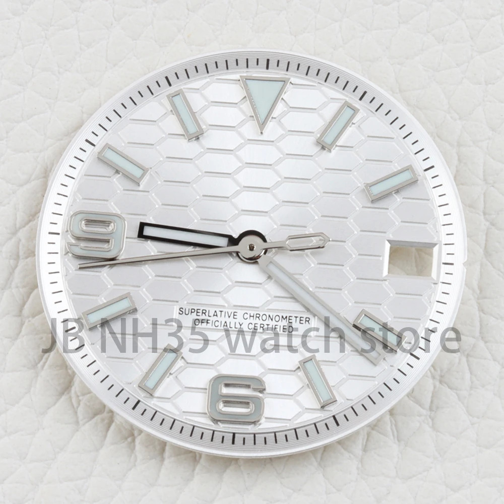 NH35 Watch Dial and Hands Blue Luminous 28.5Mm Watch Face for NH35 NH36 Movement