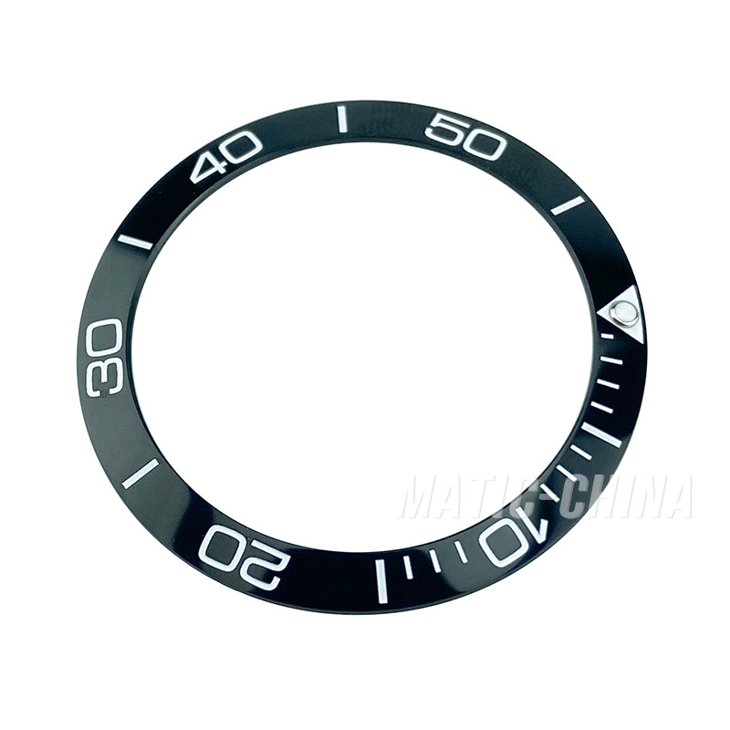 HQ 38mm Black Ceramic Bezel Inserts Watch Bezel Sloped Lume Pip