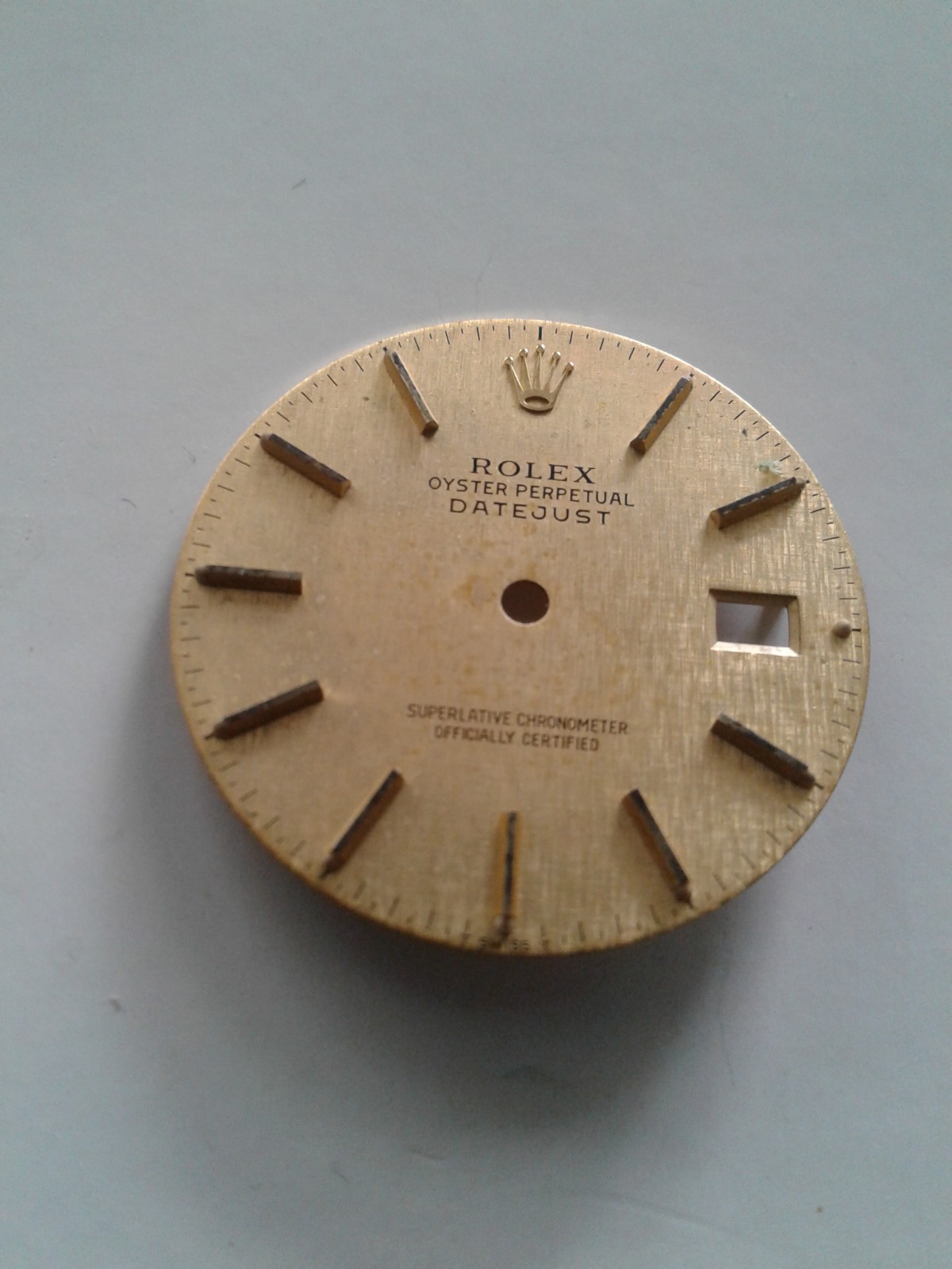 Rolex Champagne Linen Gold Stick Dial For 36mm Datejust Models 16013 16233