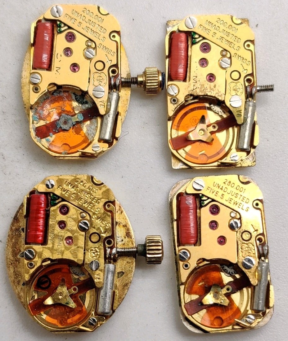 Vintage Omega 1374 Tiffany & Co. ETA 280.001 Swiss quartz movements For Repair