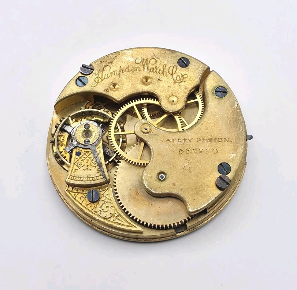 1889 Hampden Model 3 Grade No. 200 7J 6s Pocket Watch Movement For Repair