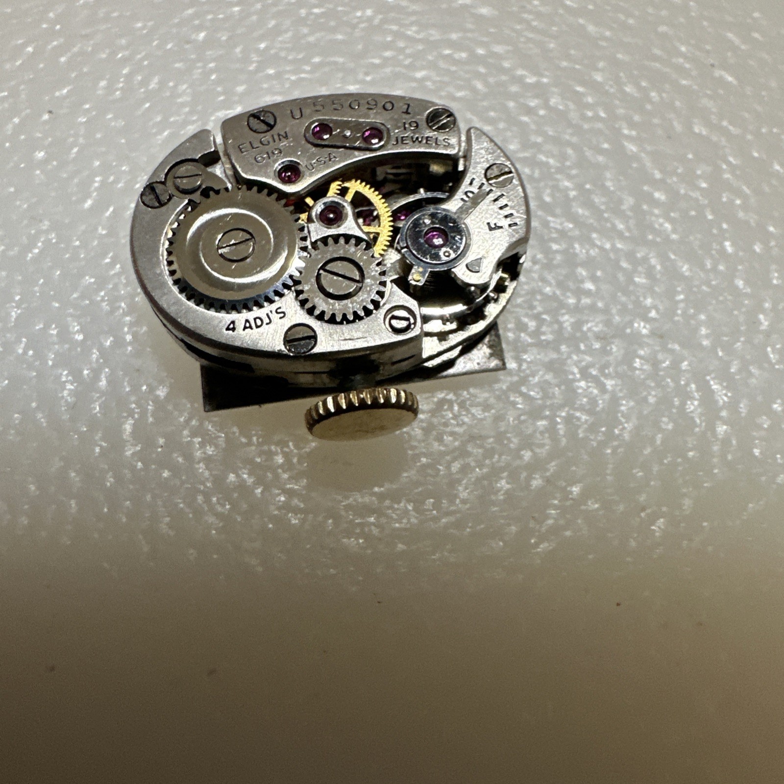 LADIES LADY ELGIN 19J 650 WRIST WATCH MOVEMENT Complete W Dial,Hands